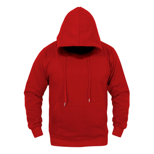 Sudadera con capucha de invierno de diseño personalizado para hombre, sudadera de lana de algodón transpirable gruesa, patrón sólido, Color rojo - Product Image 1