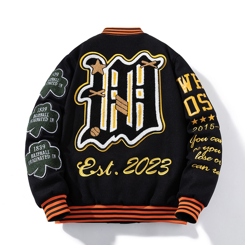 Thick Wool College Baseball Jacket for Men - Durable Winter Coat