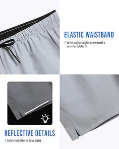 กางเกงกีฬาขาสั้นผู้ชายพิมพ์โลโก้เอง ความยาว 5 นิ้ว ผลิตจากวัสดุยั่งยืน ใส่เล่นกีฬา ออกกำลังกาย สไตล์ลำลอง ขอบเอวยางยืด ชายผ่า - Product Image 4