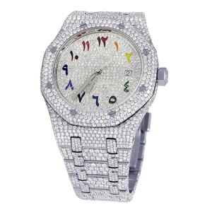 Haute Qualité Personnalisé Diamant VVS Moissanite Clouté Mouvement À Quartz Montres Hip Hop Full Iced Out Style Disponible À La Vente - Product Image 1