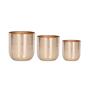 Pot de fleurs élégant en or, design contemporain, idéal pour l'affichage de plantes décoratives en intérieur et en extérieur, fabriqué à la main en Inde - Product Image 5