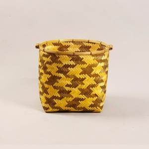 Panier de rangement en jacinthe d'eau tissé à la main, doublé de tissu, pour plantes, linge, décoration vintage pour la maison - Product Image 2