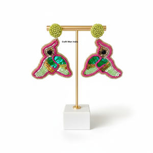 Pendientes de Cuentas de Arroz Trenzadas Hechos a Mano, Estilo Vintage, Coloridos, con Flores, Pendientes de Cuentas de Semillas de Moda - Product Image 5