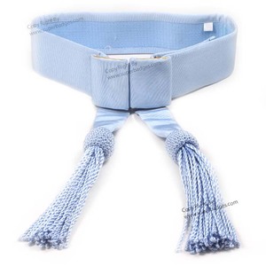 Ceintures et ceintures brodées de cérémonie OEM Ceinture d'uniforme bleue faite à la main avec décoration en dentelle et glands vente en gros - Product Image 5