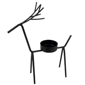Porte-bougie en métal minimaliste en forme de renne, style nordique, bougeoir en fer forgé en forme de cerf pour la décoration de la maison et les mariages - Product Image 1
