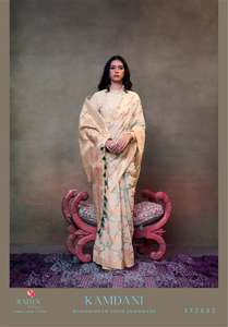 Saree imprimé en brocart de soie de coton de créateur dernier cri par Fab Zone - Product Image 4