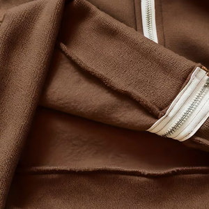 เสื้อสเวตเชิ้ตมีฮู้ดแบบซิปสำหรับผู้หญิง คุณภาพเยี่ยม สีกรมท่า มีกระเป๋า แขนยาว สวมใส่สบาย ทรงหลวม ปิดด้วยซิปด้านหน้า - Product Image 5