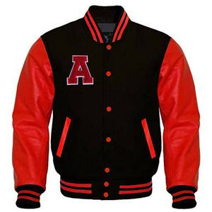 Chaquetas Varsity de Béisbol Hechas a Medida con Cuerpo de Lana y Mangas de Cuero / Chaqueta Letterman con Logotipos Personalizados - Product Image 1