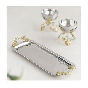 Bandeja de servicio de acero inoxidable con asas de aluminio Bandeja de chocolates de tamaño y forma personalizados a bajo precio - Product Image 3