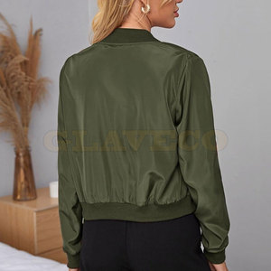 Solid Color Full Zipper <b>Women</b> Bomber <b>Jacket</b> Premium Quality <b>Light</b> Weight Bomber <b>Jacket</b> For <b>Women</b> - Product Image 5