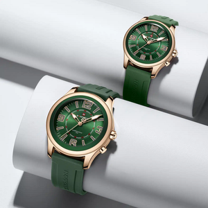 Montres élégantes assorties pour couples, montre-bracelet analogique à quartz, coffret cadeau - Product Image 6