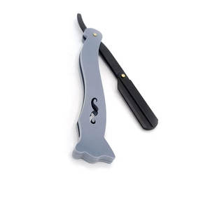 Maquinilla de afeitar de peluquero recta plegable desechable de acero inoxidable para hombres, cuidado Personal, salón de belleza, característica de seguridad, Material de mango de madera - Product Image 2