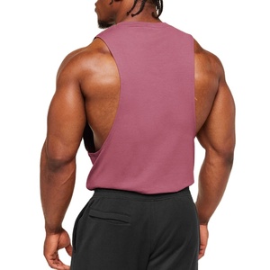 Muscle Sleeveless Heavyweight <b>Stringer</b> Side Off Cut Tank Top Men's Wear Gym <b>Vest</b> Loose Fit Knitted High Quality 100% Cotton - Product Image 5