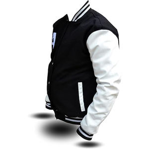 LOW quantité minimale de commande Veste universitaire avec lettre d'hiver personnalisée en cuir véritable Bomber d'université Vestes brodées vintage pour hommes - Product Image 3