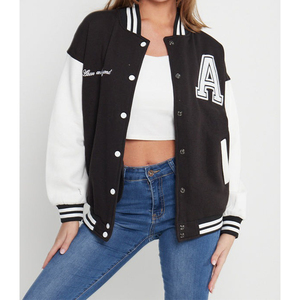 Vestes Letterman Varisty sur mesure avec manches Veste universitaire d'hiver personnalisée Vestes de baseball décontractées pour femmes - Product Image 4