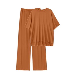 ชุดเสื้อผ้าเล่นโยคะแบบสองชิ้นเปิดไหล่ของผู้หญิงเลกกิ้งรัดรูปยกสะโพกเสื้อแขนสั้นลายพีชแบบซักได้ - Product Image 1