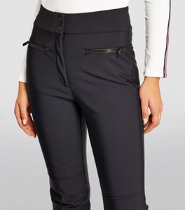 Pantalon large pour femme en laine, coupe régulière, taille mi-haute, couleur noire, avec poche zippée, marque personnalisée - Product Image 4