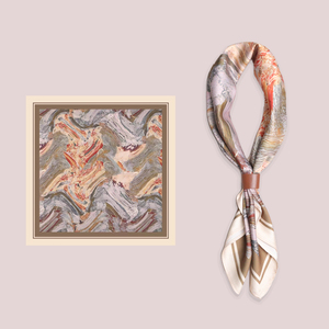 Wholesale Handmade Customizable Spring Floral <b>Square</b> <b>Scarf</b> New Design Gray Bandana Printed 100% Silk Head Cover for Outdoor - Product Image 2