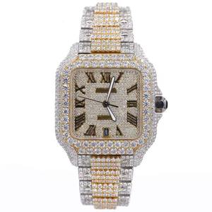 Montre Hip Hop de Luxe en Diamant Moissanite VVS Personnalisée de Haute Qualité, Fabriquée à la Main, Mécanique Analogique Classique, Charme à la Mode - Product Image 1