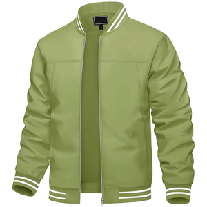 Chaqueta de béisbol de manga larga con estampado personalizado para hombre chaquetas universitarias en blanco con letras lisas para hombre al por mayor - Product Image 6