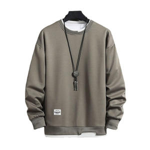 Solid Color High Quality Unisex Loose Crew Neck Basic Heavy Weight Solid <b>Thick</b> <b>Fleece</b> Sweat Shirts Sweaters With Logo - Product Image 4
