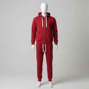 Ensemble survêtement homme streetwear décontracté et sportif, coupe régulière, avec logo personnalisé imprimé, comprenant un sweat à capuche court à cordon de serrage et un pantalon de survêtement, en tissu épais - Product Image 6