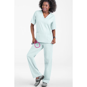 Uniformes médicos atléticos con cuello en V para mujer, ropa de trabajo femenina de poliéster Spandex, uniformes hospitalarios - Product Image 4