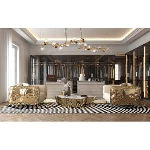 โต๊ะกลางห้องนั่งเล่นทองเหลือง 'Eden Gold' งานแฮนด์เมด สไตล์ร่วมสมัย ปรับเปลี่ยนได้ ทนทาน เหมาะสำหรับตกแต่งบ้าน-สไตล์ฟาร์มเฮาส์ - Product Image 2