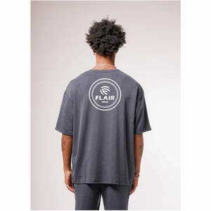 เสื้อยืดโอเวอร์ไซส์แบบไล่สีสำหรับ2025เสื้อยืดผ้าฝ้ายพิมพ์ลายหน้าจอแบบกำหนดเองเสื้อยืดโอเวอร์ไซส์สีเทาใส่ได้ทั้งชายและหญิง - Product Image 5