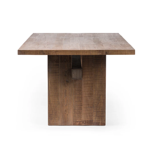 Mesa de Comedor de Madera Maciza Natural Reciclada de Estilo Rústico Asiático, Forma Rectangular, Patas de Madera, para 6 a 8 Personas, para Restaurante o Cocina - Product Image 3