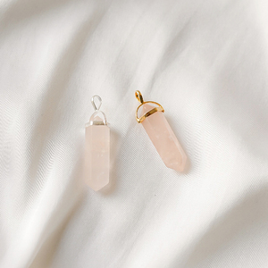 Vermeil Bezel Set Pendant Pendant <b>Charms</b> Gold Quartz Pencil Shape 925 Sterling Silver Natural Rose 30x8mm Anniversary 01 5 Pcs - Product Image 5