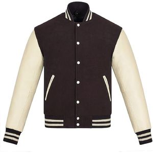 Veste de baseball universitaire de haute qualité personnalisable avec logo brodé sur le devant en toile pour hommes - Product Image 1