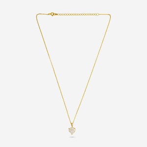 Collar de Plata 92.5 188385 con Forma de Corazón en Oro Blanco, Joyería Religiosa con Diamantes y Perlas, Chapado en Rodio, Ideal para Regalo de Boda - Product Image 4