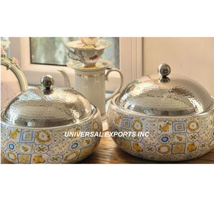 Juego de Dos Ollas Calientes con Diseño Personalizado Meena, Calentador de Comida de Lujo, Estilo Clásico, Elegante y Moderno, Nueva Cacerola de Metal - Product Image 1