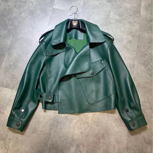 Vente chaude femmes Style italien véritable cuir de mouton culture Trench manteaux couleur personnalisée femmes Geniun cuir mode vestes - Product Image 5