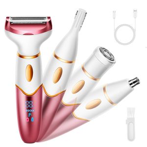 Afeitadora Eléctrica 4 en 1 Impermeable IPX7 para Mujer, Maquinilla de Afeitar Recargable Portátil para Uso en Seco/Húmedo con Recortadora de Bikini para Uso en Autocaravanas - Product Image 4