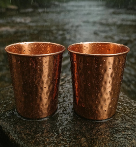 Gobelet en cuivre fait main, finition antique, verre en cuivre, vaisselle en cuivre de luxe, ensemble de gobelets en cuivre de qualité supérieure - Product Image 1