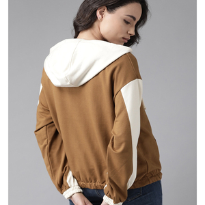 Meilleure vente personnalisé femmes Essentials sweat à capuche haute qualité demi fermeture éclair décontracté solide chaud hiver automne à capuche col avant Logo - Product Image 3