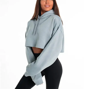 Meilleure vente Sweats à capuche courts en coton et polyester pour femmes Tendance Hiver Conçu Fabriqué au Pakistan Qualité garantie - Product Image 6
