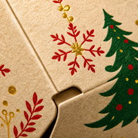 Boîte cadeau de Noël personnalisée avec logo, chocolats, bonbons, emballage en papier pliable, vente en gros