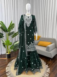 Nouvelle collection Ramdev Trading : Tenue de soirée moderne de designer, style Diwali, magnifique, en faux georgette, séchage rapide, imprimé numérique - Product Image 4