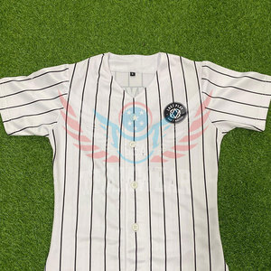 Venta al por mayor bordado Hot Press béisbol fútbol americano Jerseys camisas botón Softball Jersey para hombres Jersey de béisbol - Product Image 5