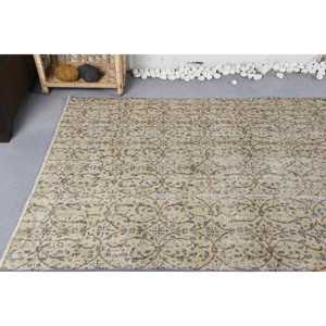 พรมตุรกีวินเทจ ขนาด 4.1x9.1 ฟุต (125x277 ซม.) พรมขนสัตว์โมร็อกโกสีเบจ - Product Image 5