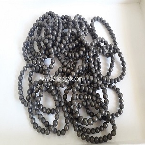 Pulsera Elástica Hecha a Mano con Piedras Semipreciosas y Cuentas de Pirita Natural de 8 mm, Joyería Artesanal Única - Product Image 2