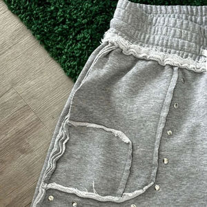 กางเกงทรงบานผ้าคอตตอนขนาดใหญ่ออกใหม่แบบปรับแต่งได้เอวล้างความทุกข์พร้อมแถบข้างกางเกงทำจากผ้าฝ้ายเฮฟวี่เวทสไตล์ยอดนิยม - Product Image 2