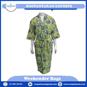 Kimono indien à motifs floraux imprimés en blocs pour femmes 100% coton Cambric Soft Breathable Spaghetti Strap Free Size Wraparound - Product Image 2