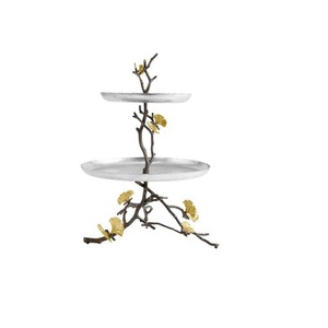Parties Decoration For Tableware Item <b>3</b> <b>Tier</b> Aluminium <b>Cake</b> <b>Stand</b> Round Shape Antique Finishing <b>Cake</b> <b>Stand</b> - Product Image 3