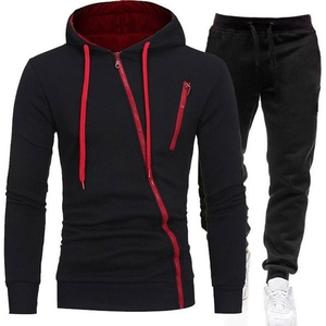 Venta al por mayor de entrenamiento de rayas personalizadas, nuevos chándales para hombre de color sólido informales para hombre, chándales de dos piezas para hombre - Product Image 1