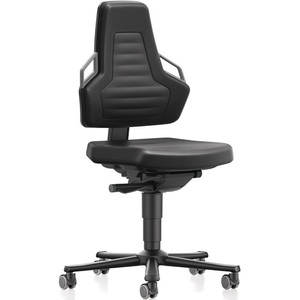 Supertec Fabric Swivel Office Chair Black/<b>Grey</b> 450-600mm BIMOS Comfortable & Durable - Product Image 1