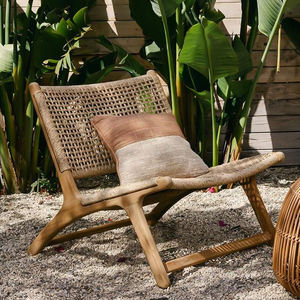 relax <b>chair</b> teak wood with rattan handmade - Product Image 3